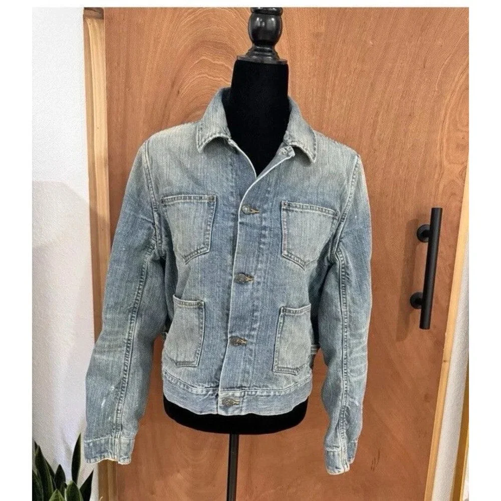 Vintage Ralph Lauren Denim Chore Coat 90’s Y2K Wmns Large Cabincore Cottagecore - Picture 5 of 16